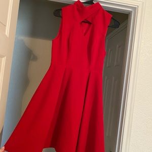 Red High Neck Dress